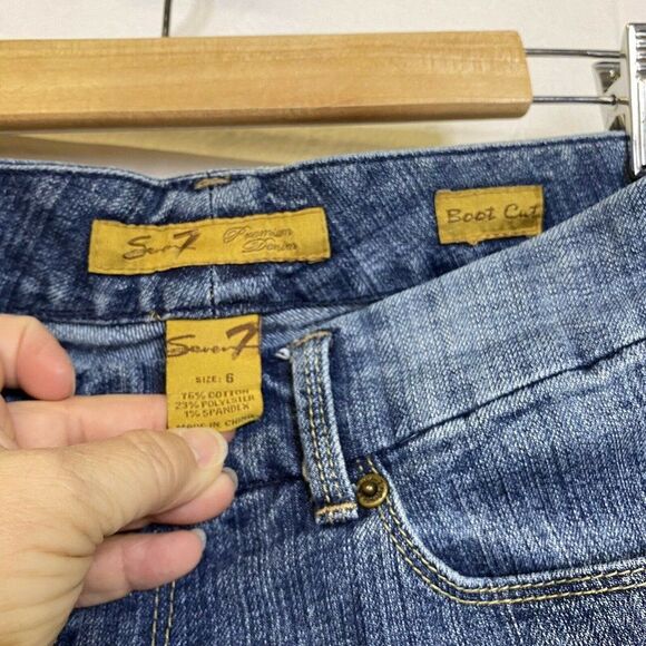 Seven7 Premium Denim Boot Cut Med Wash Jeans 6 - Picture 2 of 12